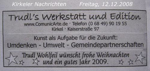 Trudl Wohlfeils Wnsche fr das Jahr 2009