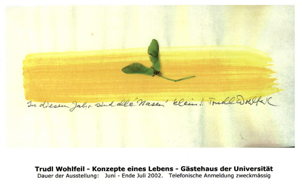 Individuelle Einladung zur Ausstellung "Konzepte eines Lebens", Hamburg 2002